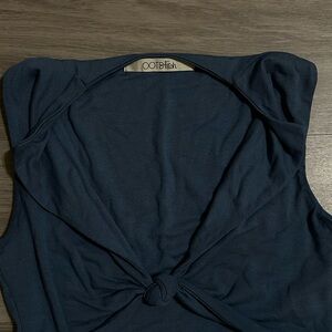 OOTDFash Blue Sleeveless Cut Out Tank Top